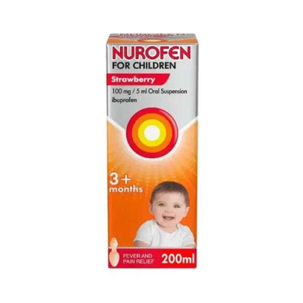 Nurofen Children 3m+ Strawberry w/spoon 200ml