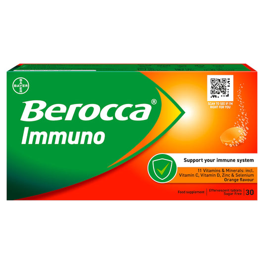 Berocca Immuno Effervescent Tablets Orange Flavour (30 Tablets)
