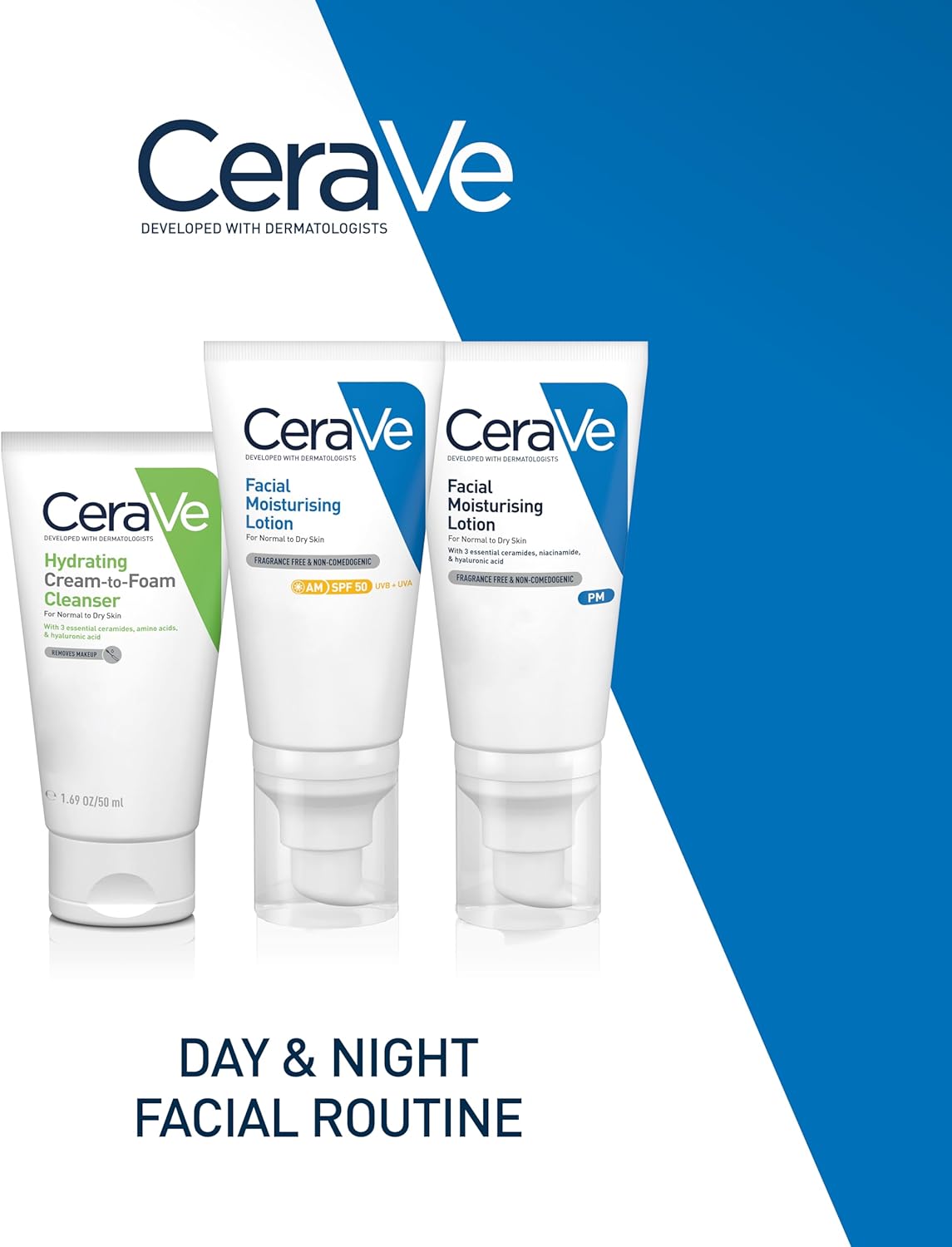 CeraVe Day & Night Facial Hydration Routine