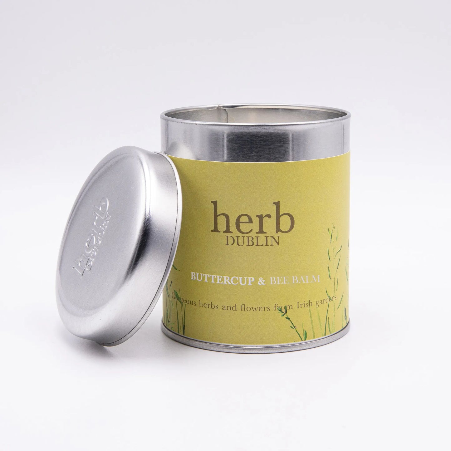 Herb Buttercup & Bee Balm- Tin candle