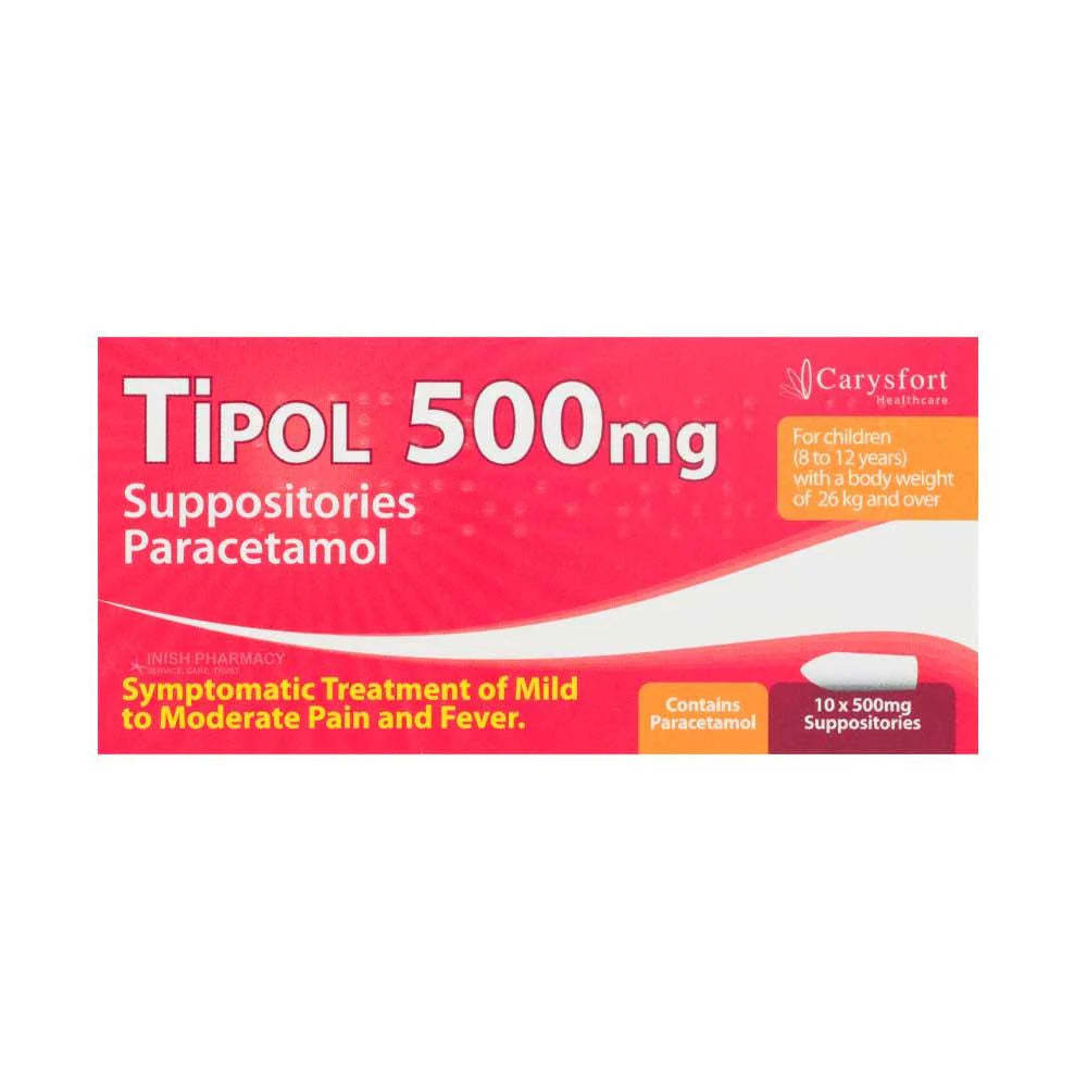 Tipol 500mg Paracetamol Suppositories 10 Pack