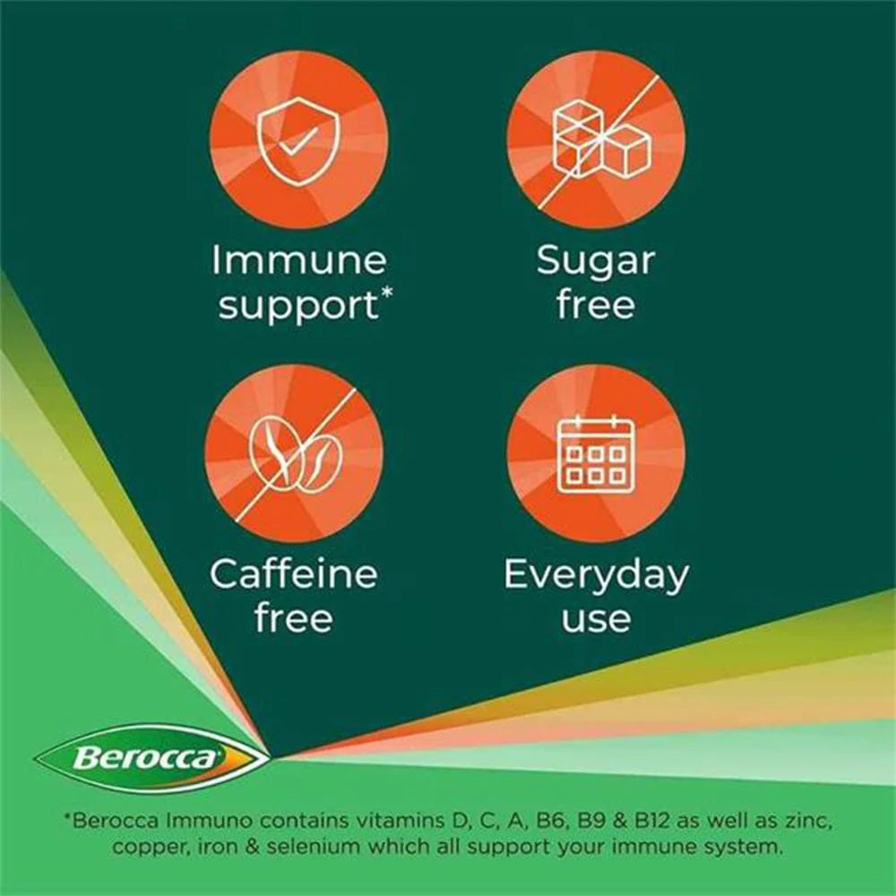 Berocca Immuno Effervescent Tablets Orange Flavour (30 Tablets)