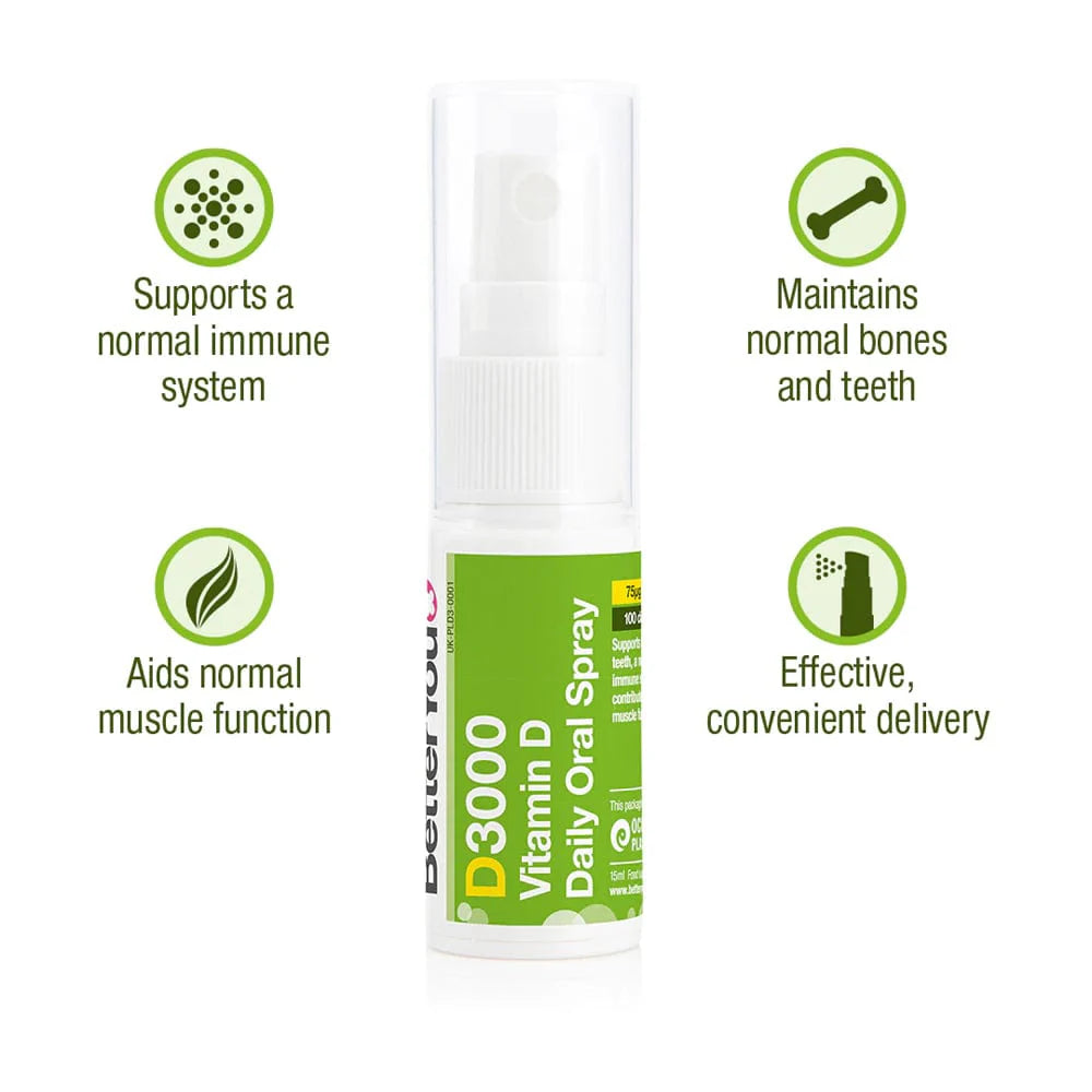 BetterYou D3000 Vitamin D Daily Oral Spray 15ml