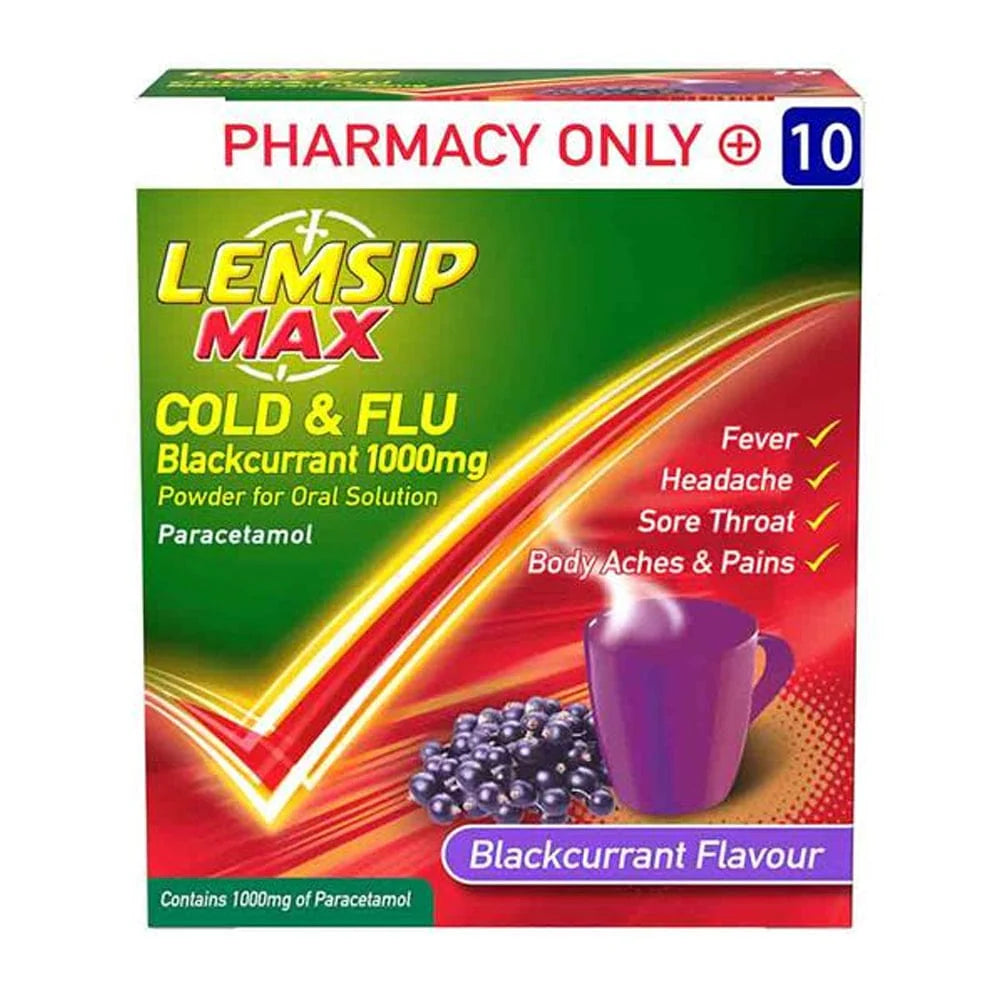 Lemsip Max Cold & Flu Blackcurrant 10 pack