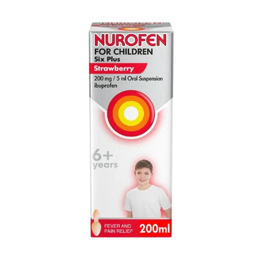 Nurofen for Children Six Plus Strawberry 200mg/5ml Oral Suspension